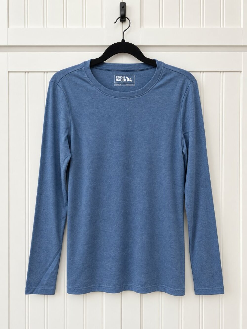 NWT Eddie Bauer Blue Long Sleeve Crewneck Shirt Petite Medium